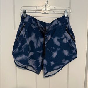 Women's Athletic Shorts in Blue Tie-Dye